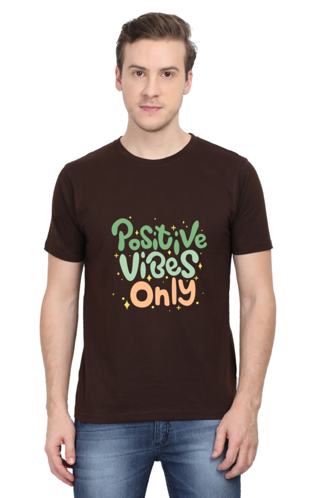 Positive Vibes Only Quote Printed T-Shirt