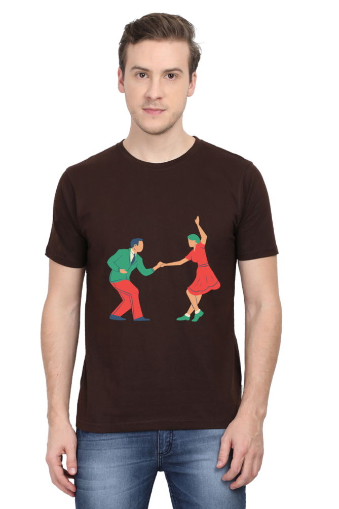 Dancing Couple Design Printed T-Shirt