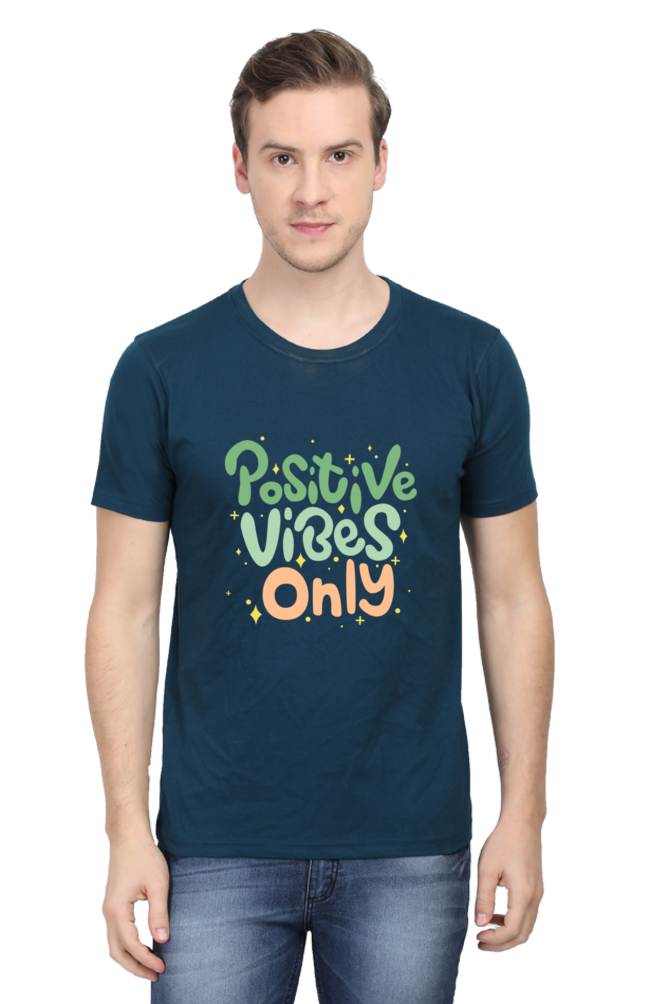 Positive Vibes Only Quote Printed T-Shirt