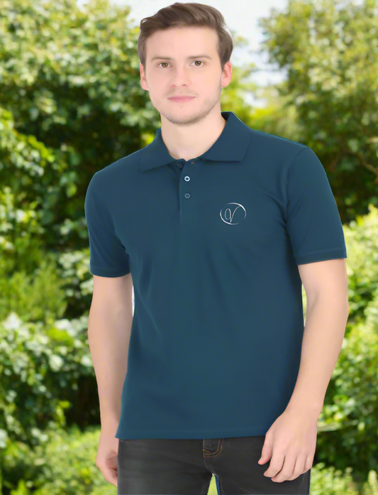 Petrol Blue Formal Polo T-Shirt