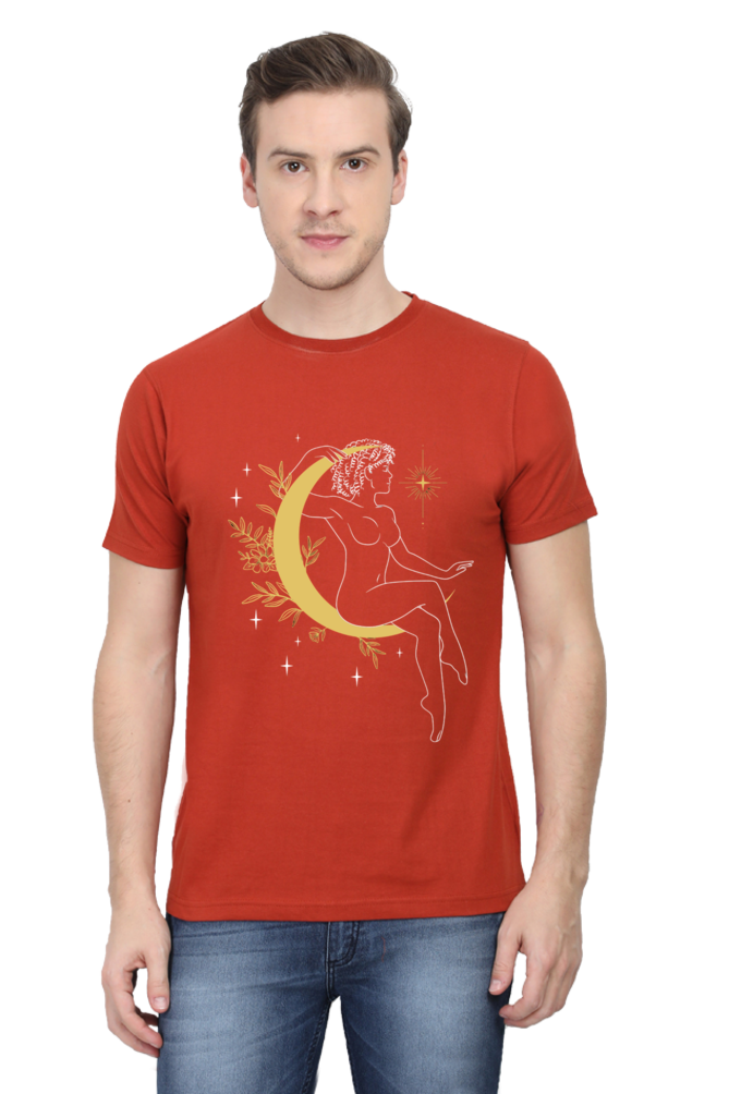 Woman on Moon Art Printed T-shirt