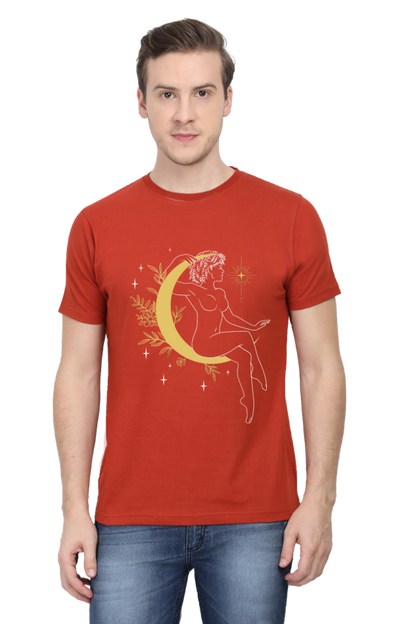 Woman on Moon Art Printed T-shirt