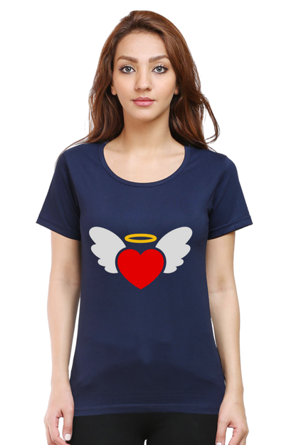 Heart Wings Half Sleeve Printed T-shirt