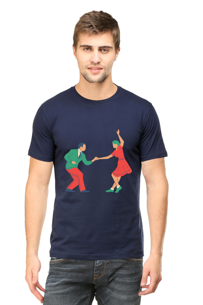 Dancing Couple Design Printed T-Shirt