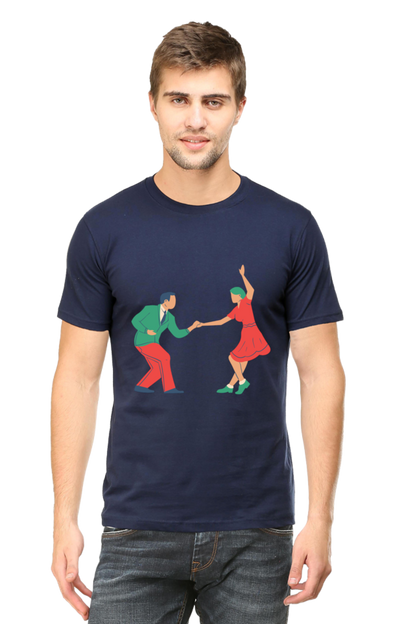 Dancing Couple Design Printed T-Shirt