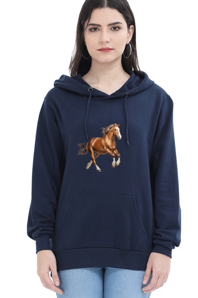 Brown Horse Design Printed Sweatshirt