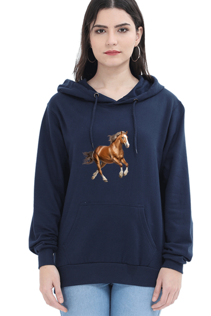 Brown Horse Design Printed Sweatshirt