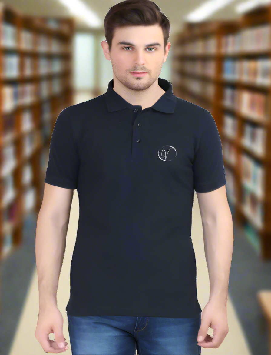 Navy Blue Formal Polo T-Shirt