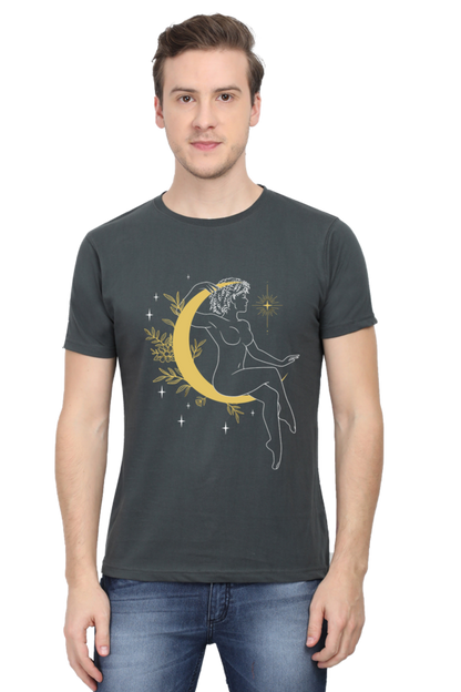 Woman on Moon Art Printed T-shirt