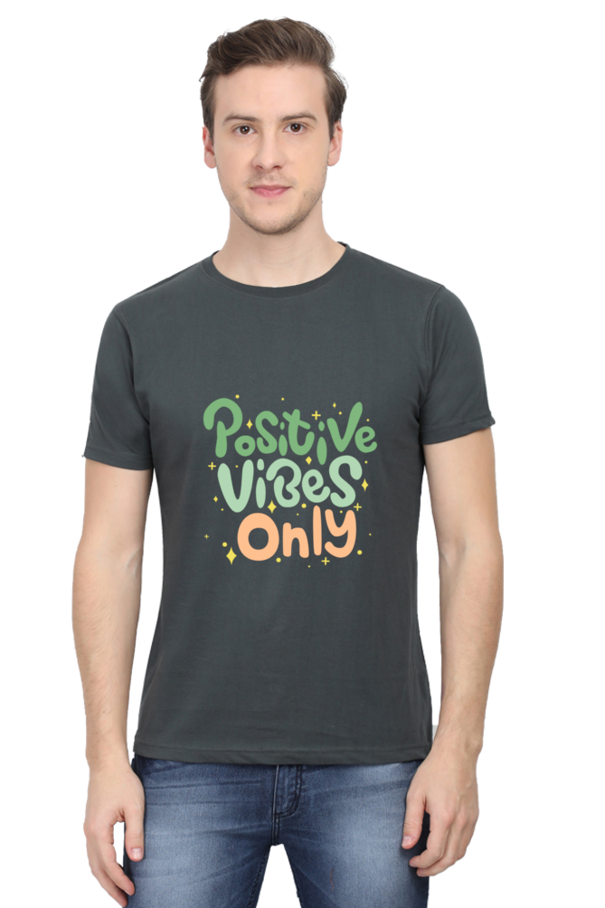 Positive Vibes Only Quote Printed T-Shirt