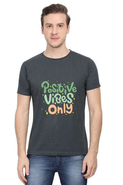 Positive Vibes Only Quote Printed T-Shirt