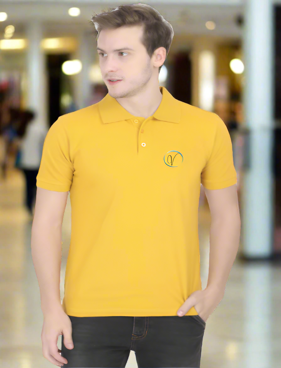 Mustard Yellow Formal Polo T-Shirt