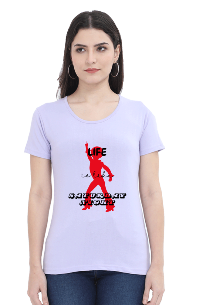 Life Quote Design Half Sleeve Printed T-Shirt