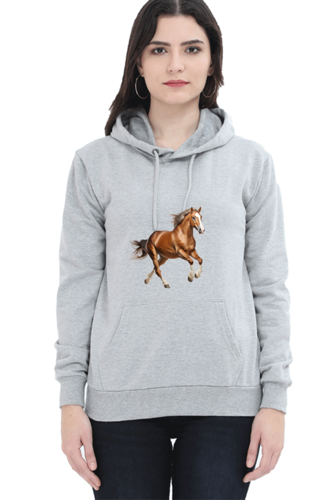 Brown Horse Design Printed Sweatshirt