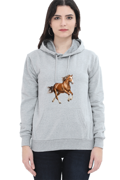 Brown Horse Design Printed Sweatshirt