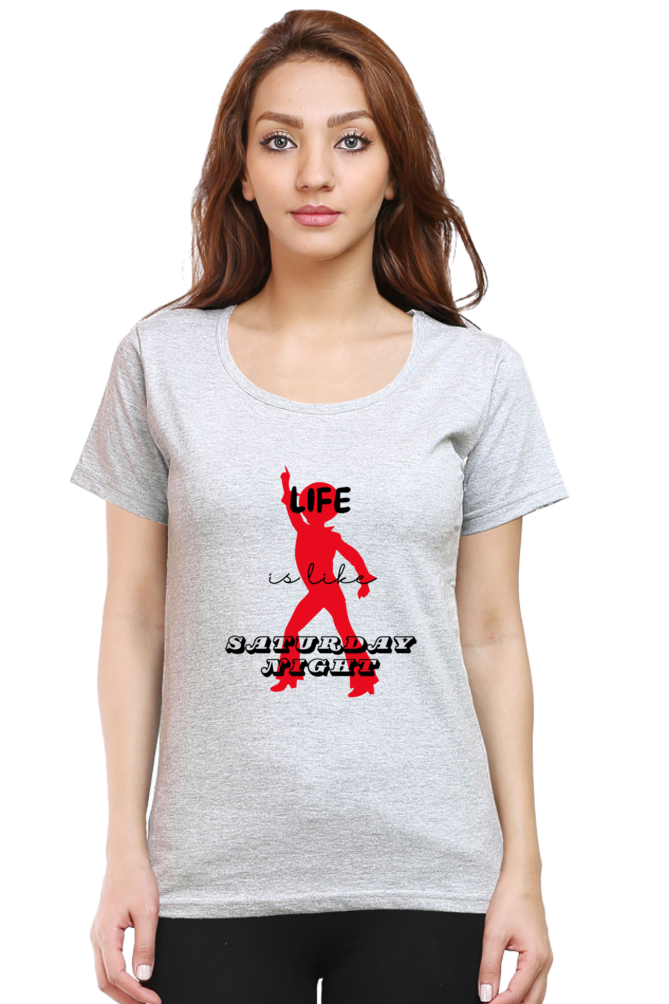 Life Quote Design Half Sleeve Printed T-Shirt