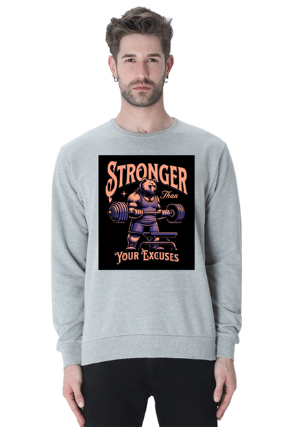 Stronger Gym Bear Printed Sweatshirt