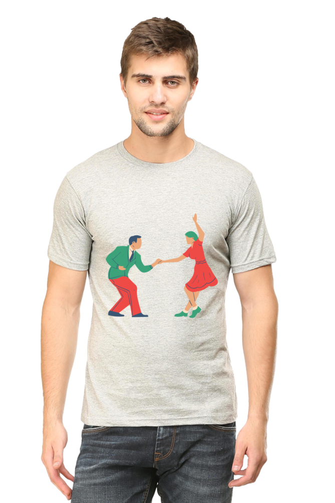 Dancing Couple Design Printed T-Shirt