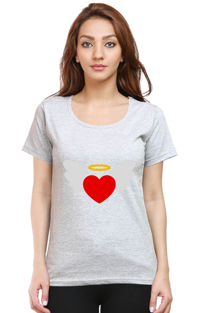 Heart Wings Half Sleeve Printed T-shirt