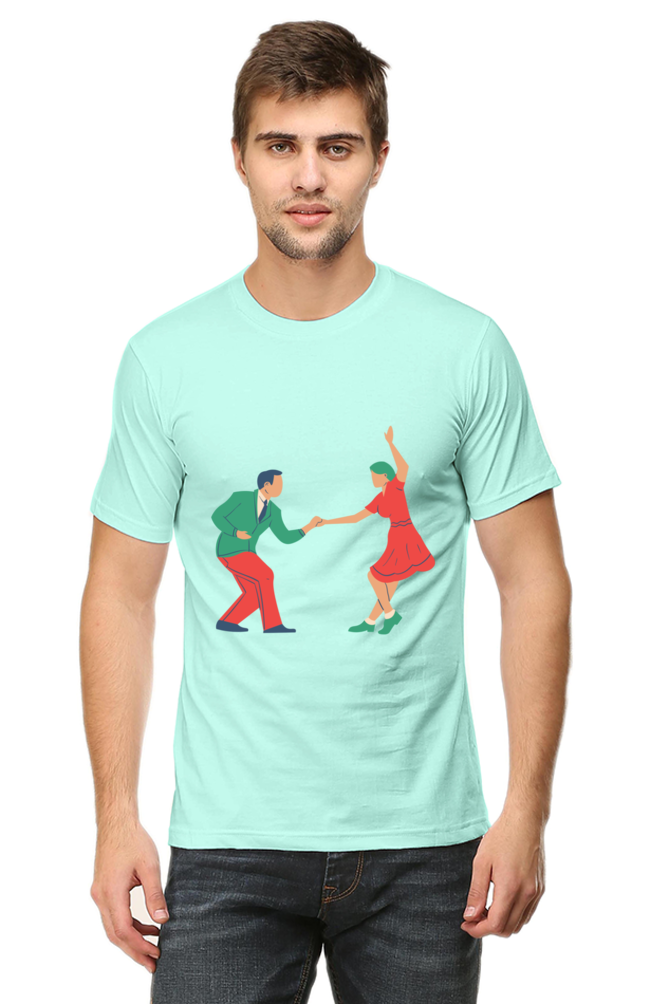 Dancing Couple Design Printed T-Shirt