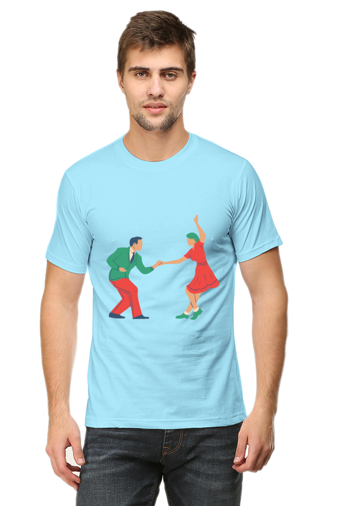 Dancing Couple Design Printed T-Shirt