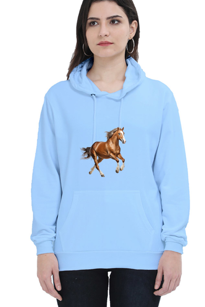 Brown Horse Design Printed Sweatshirt