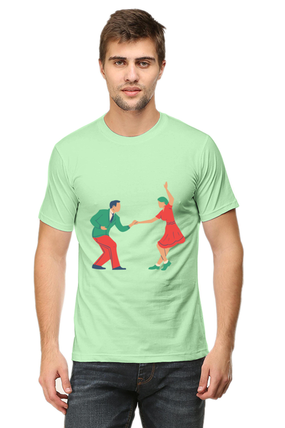 Dancing Couple Design Printed T-Shirt