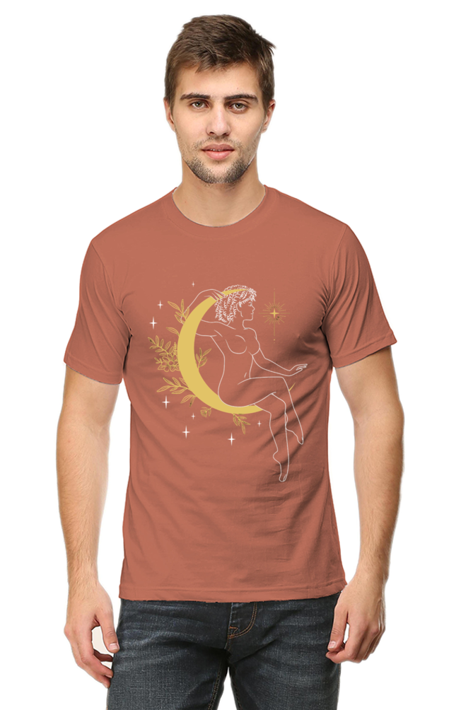 Woman on Moon Art Printed T-shirt