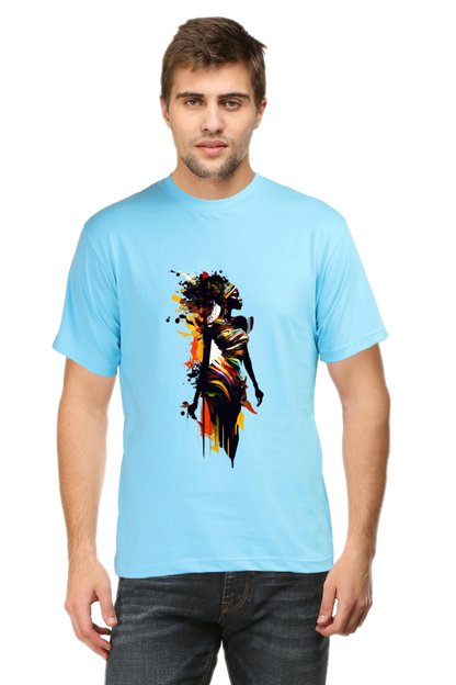 Lady Paint Art Printed T-Shirt