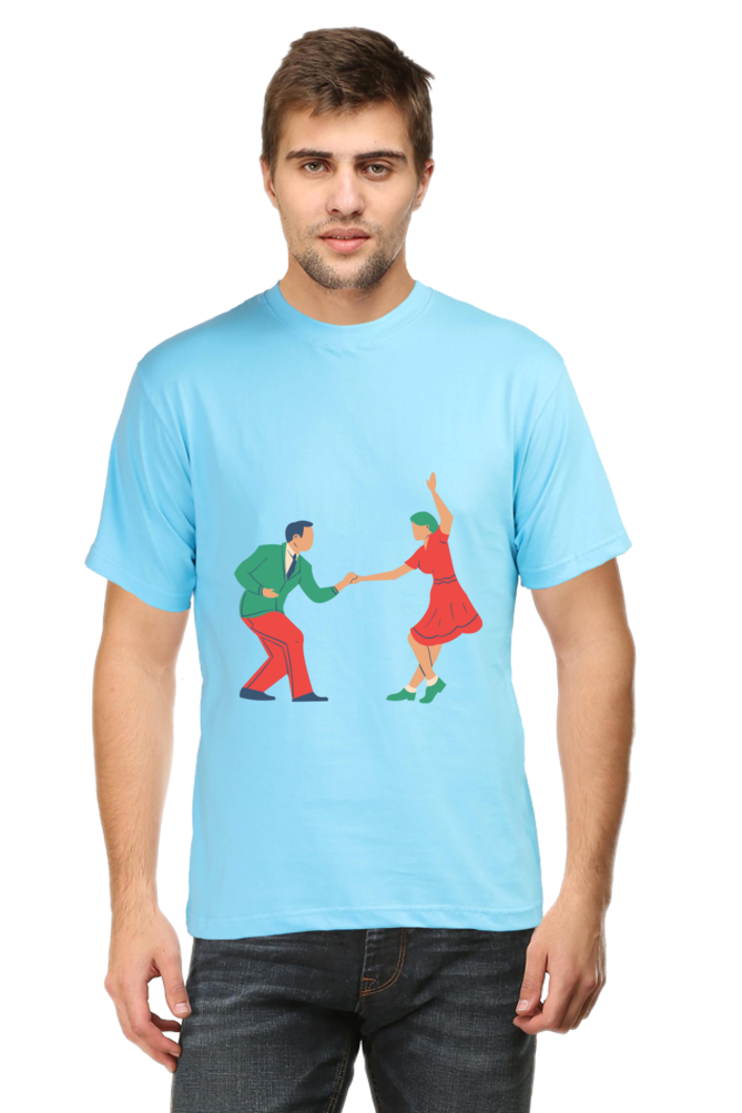 Dancing Couple Design Printed T-Shirt