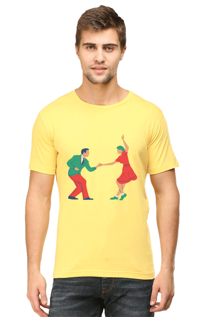 Dancing Couple Design Printed T-Shirt