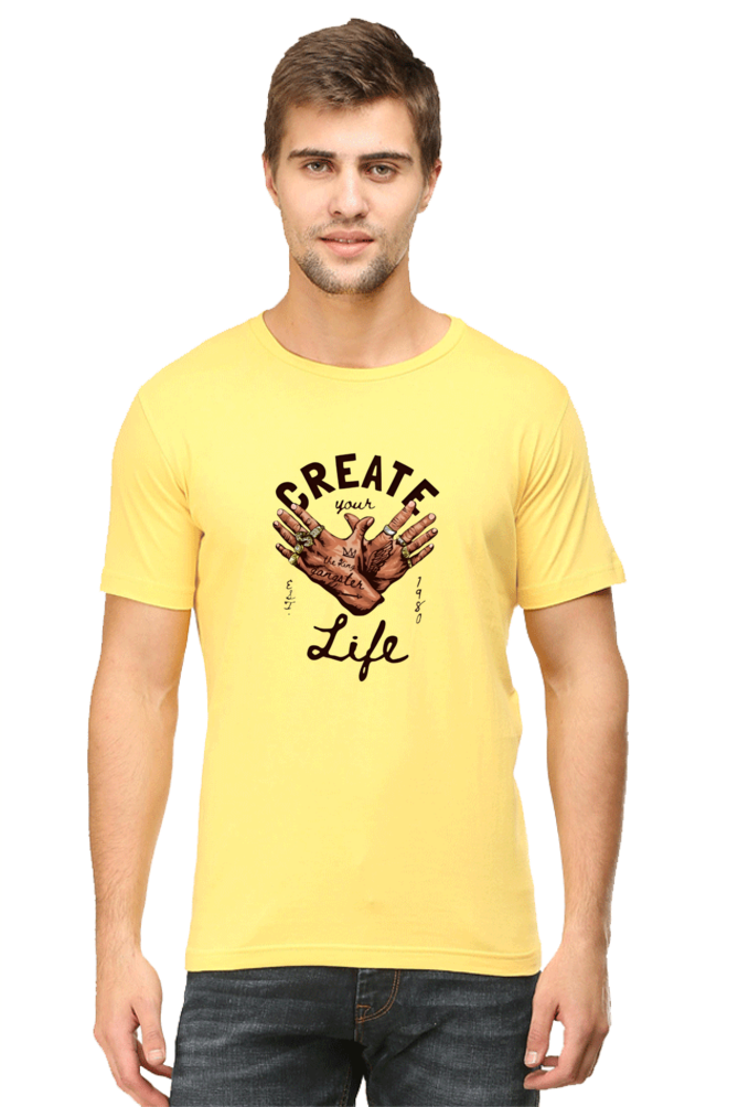 Create Your Life Art Printed Plus Size T-Shirt