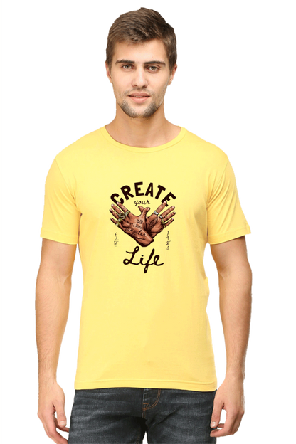 Create Your Life Art Printed Plus Size T-Shirt