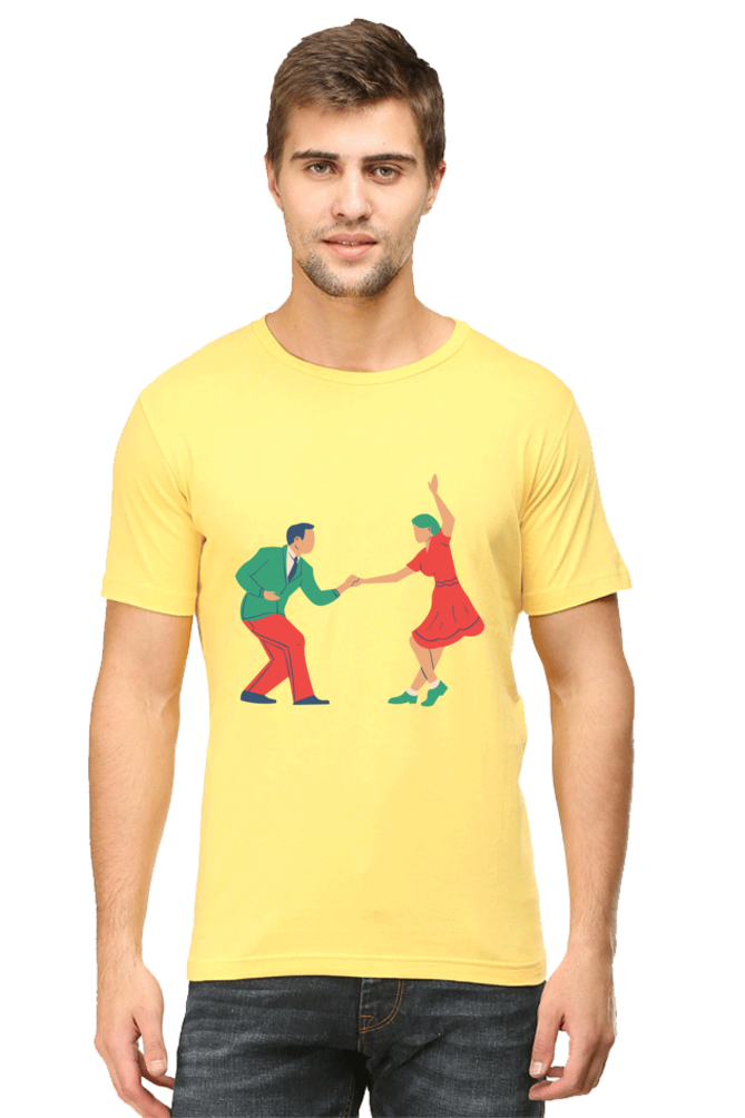 Dancing Couple Design Printed T-Shirt