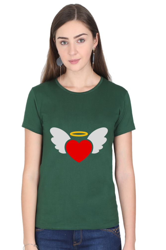 Heart Wings Half Sleeve Printed T-shirt