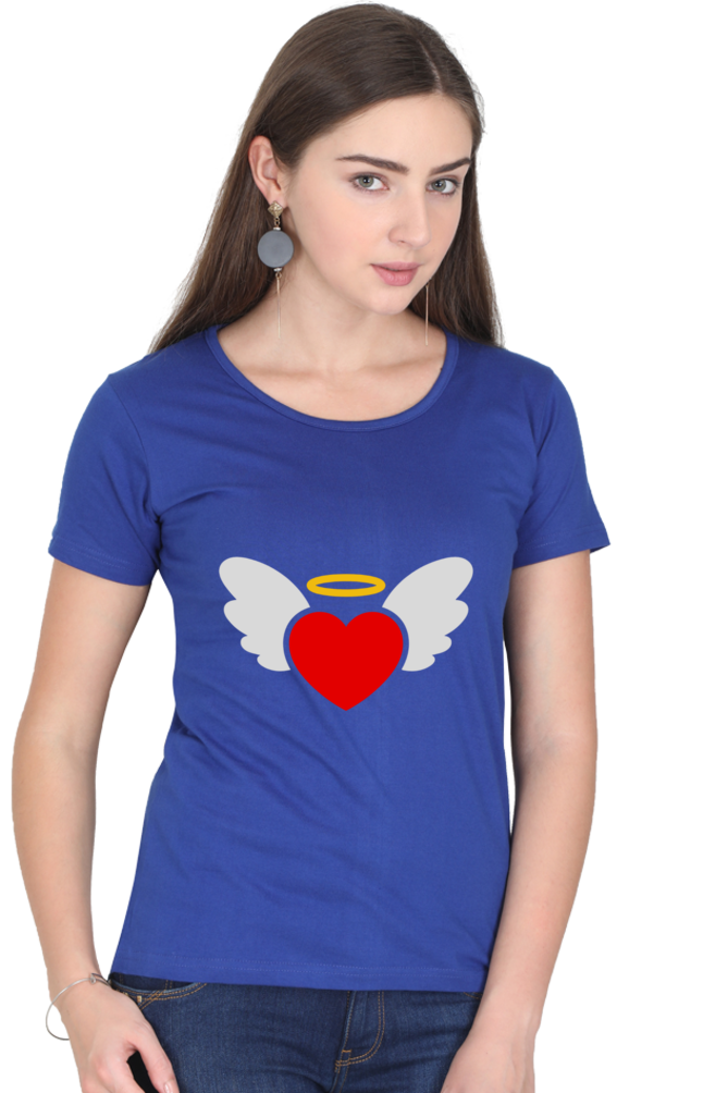 Heart Wings Half Sleeve Printed T-shirt