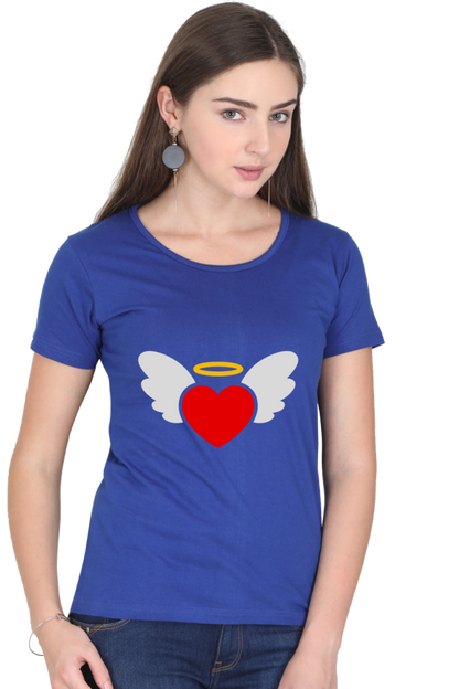 Heart Wings Half Sleeve Printed T-shirt