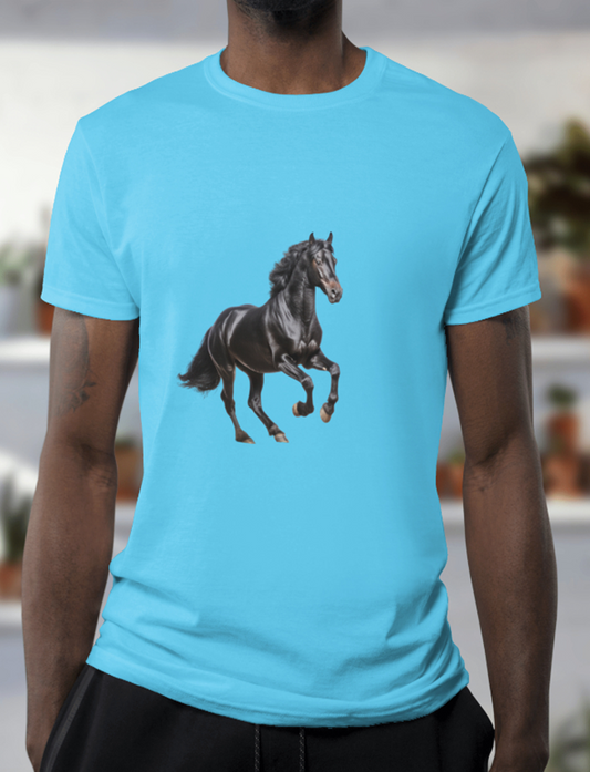 Black Horse Design Printed T-Shirt