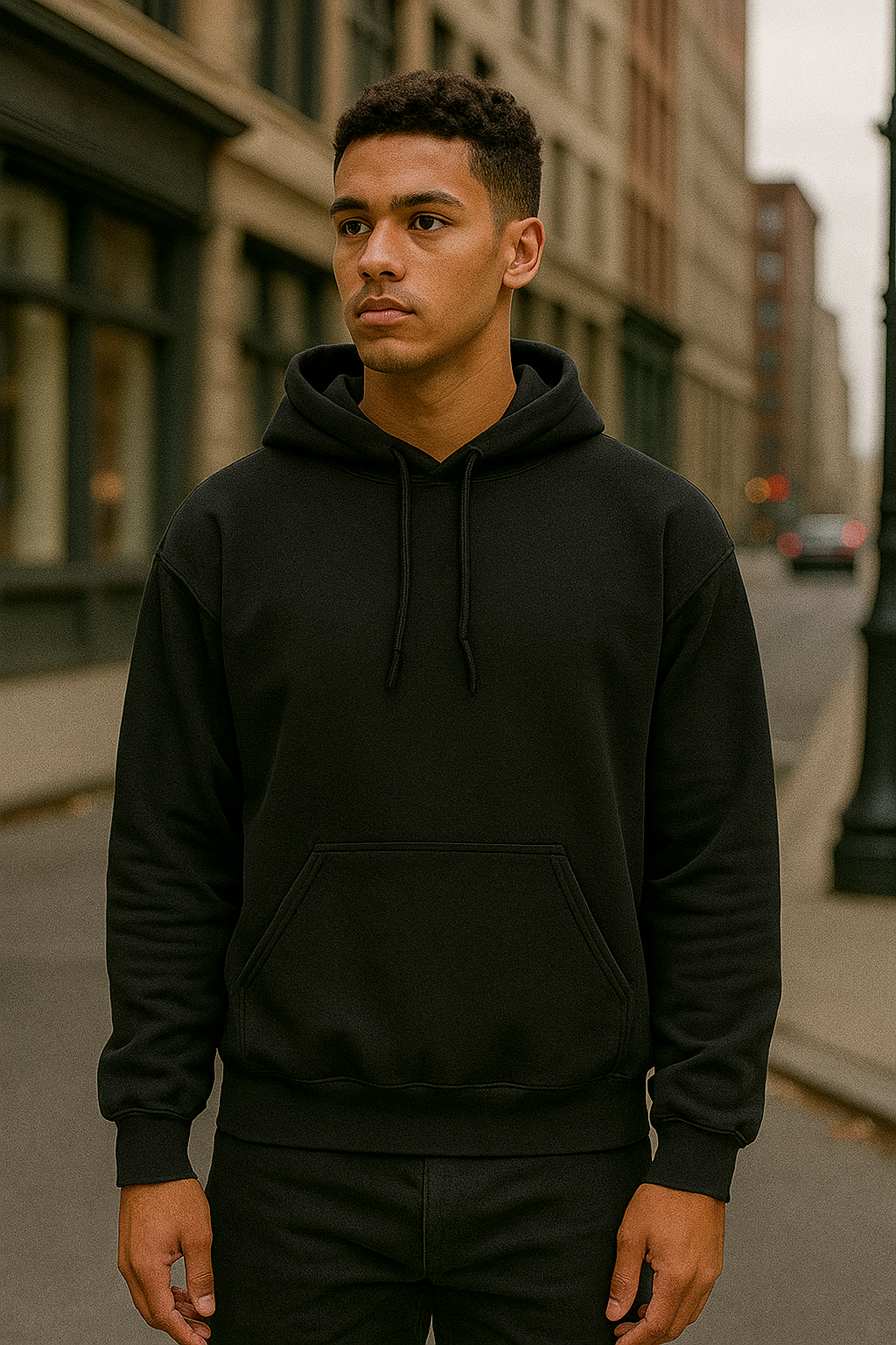 Black Plain Unisex Hoodie