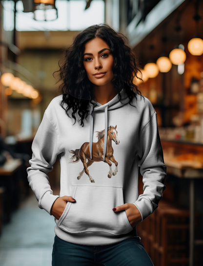 Brown Horse Design Printed Sweatshirt