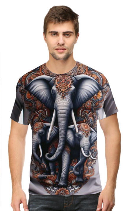 Colorful Elephant Art Print T-Shirt