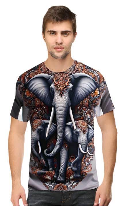 Colorful Elephant Art Print T-Shirt
