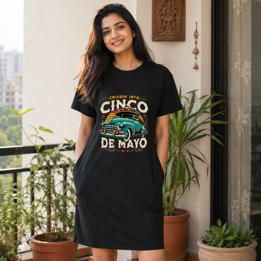 De Mayo Printed T-Shirt Dress For Women