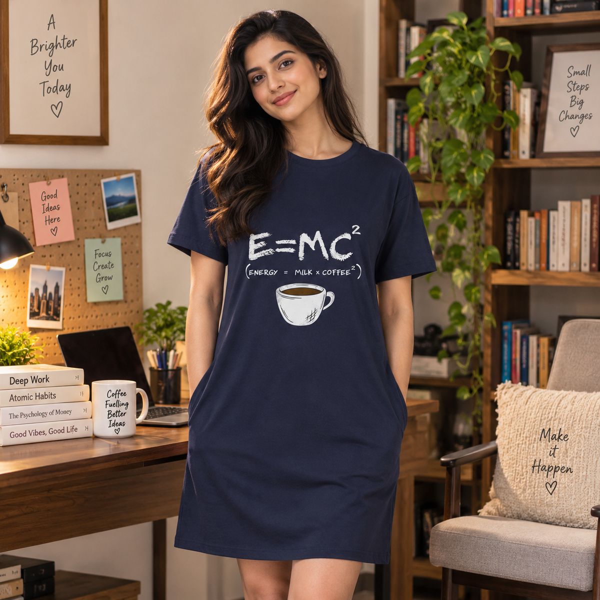 Science Inspired Printed T-Shirt Dress