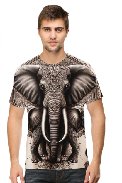 Elephant Graphic Art Printed T-Shirt