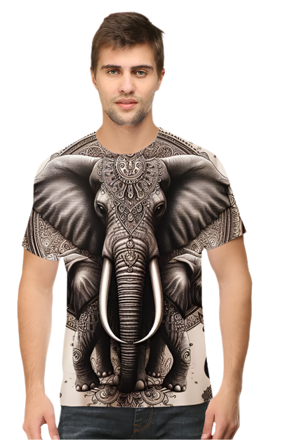Elephant Graphic Art Printed T-Shirt