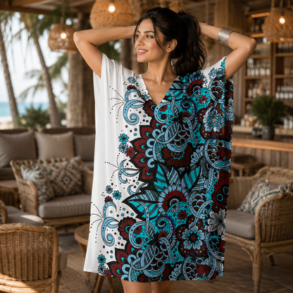 Floral Elements Pattern Kaftan