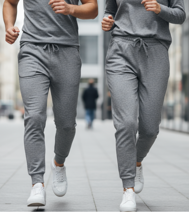Activewear, Grey Melange joggers, unisex joggers, joggers for Rs.849