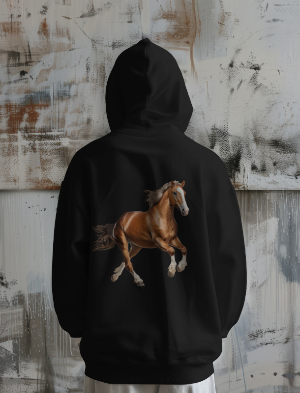 Horse Design Unisexual Printed Zipper Hoodie