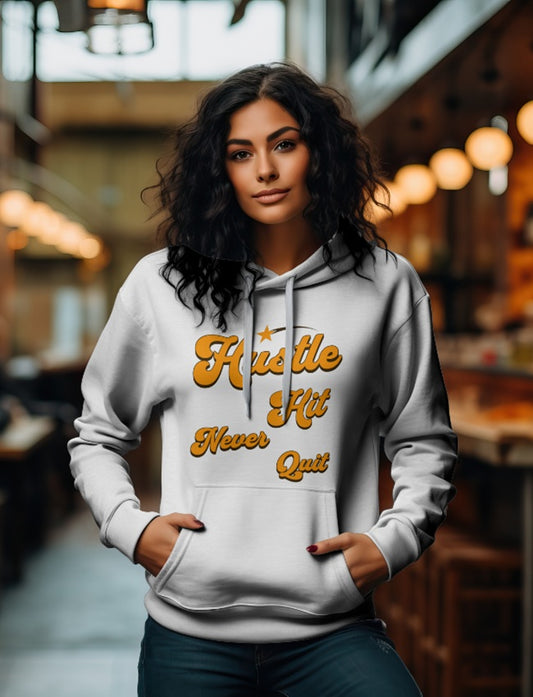 Hustle It Quote Printed Hoodie